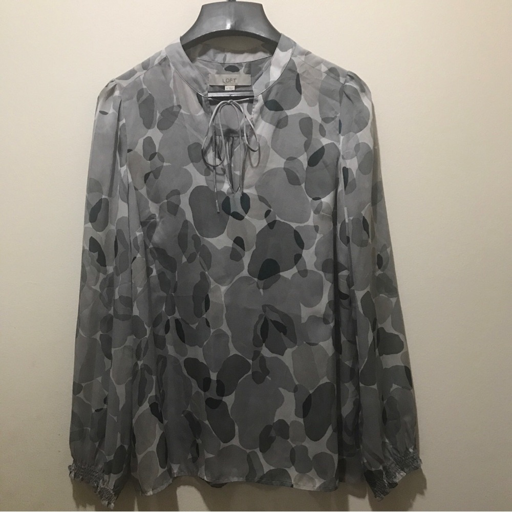 Ann Taylor LOFT Sheer Tunic Blouse l SIZE M